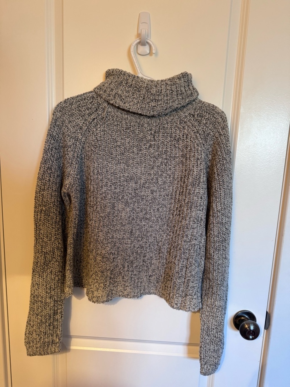 Express Marled Gray Cowl Neck Sweater
